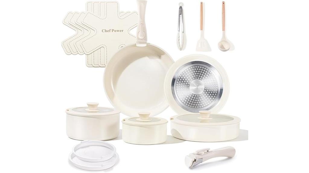 19 piece nonstick induction cookware