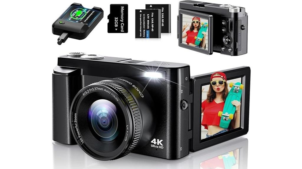 48mp 4k flip camera
