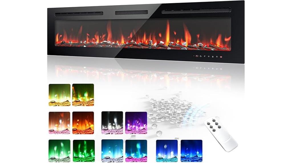 60 inch wall fireplace