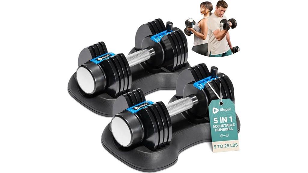 adjustable 5 in 1 dumbbells