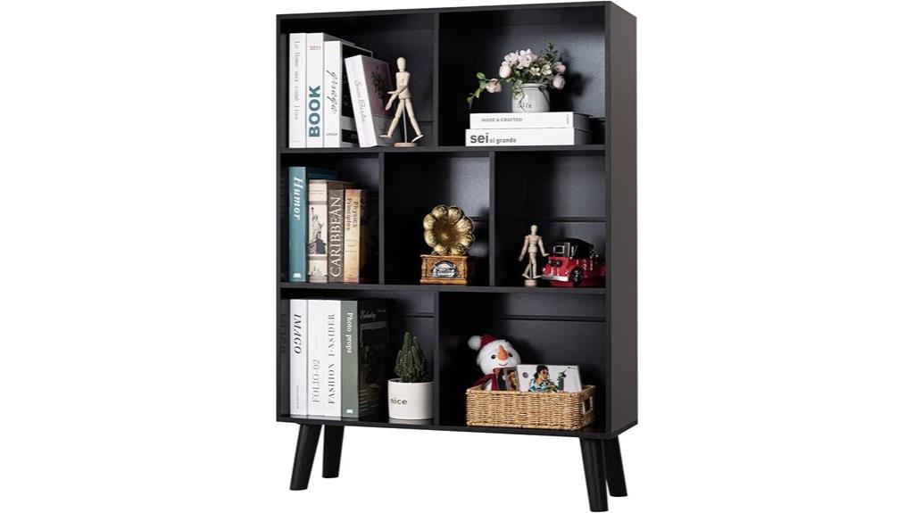 black 3 tier bookshelf