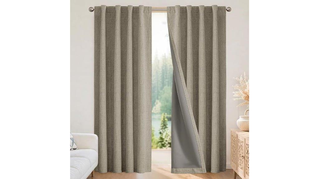 blackout linen bedroom curtains