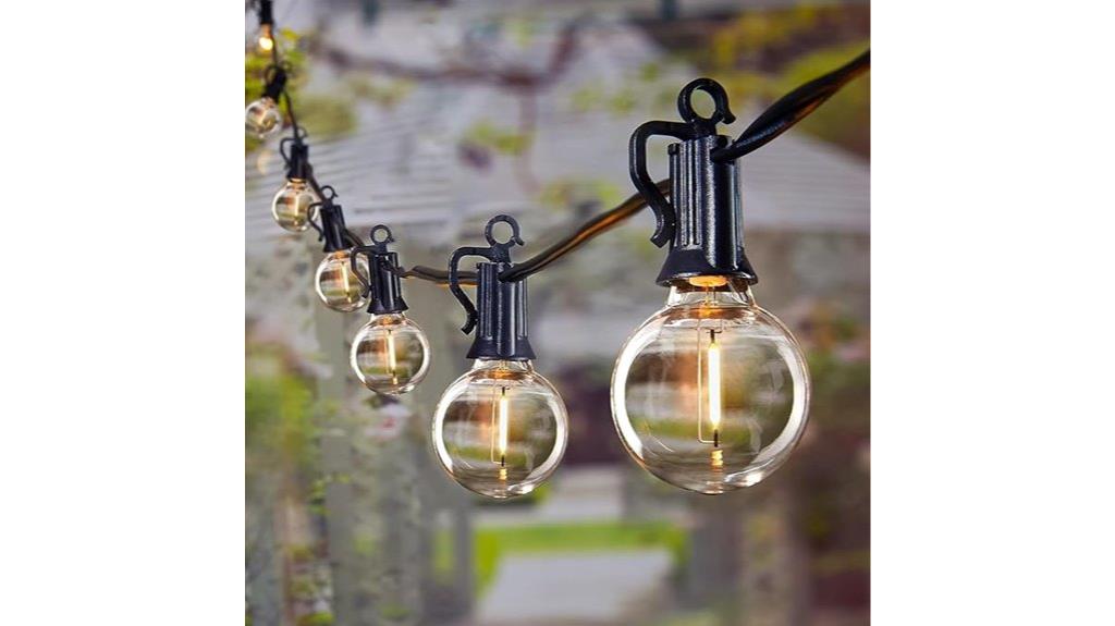 bright outdoor edison string