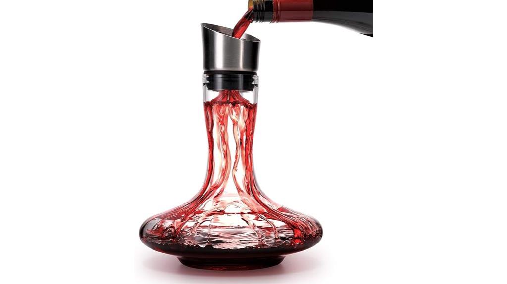 crystal glass wine aerator