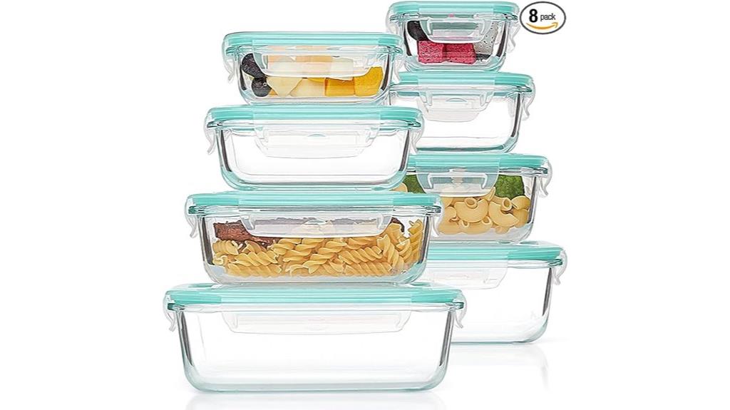 eight glass container set