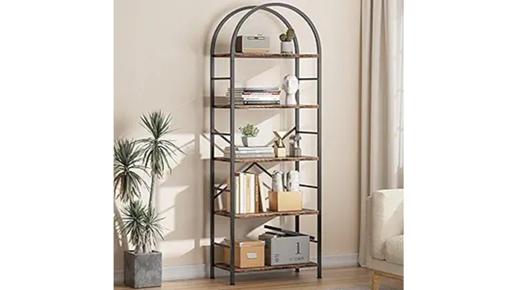 elegant arched bookshelf design