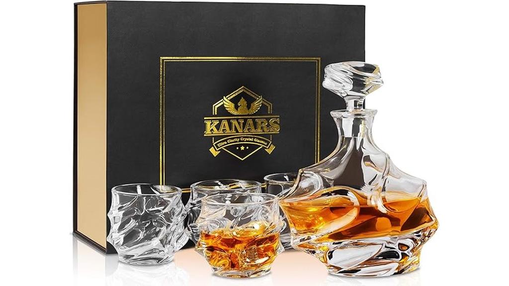 elegant crystal whiskey set