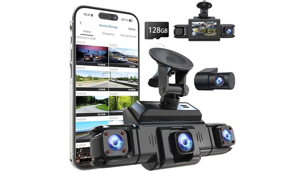 four channel dash cam with large storage