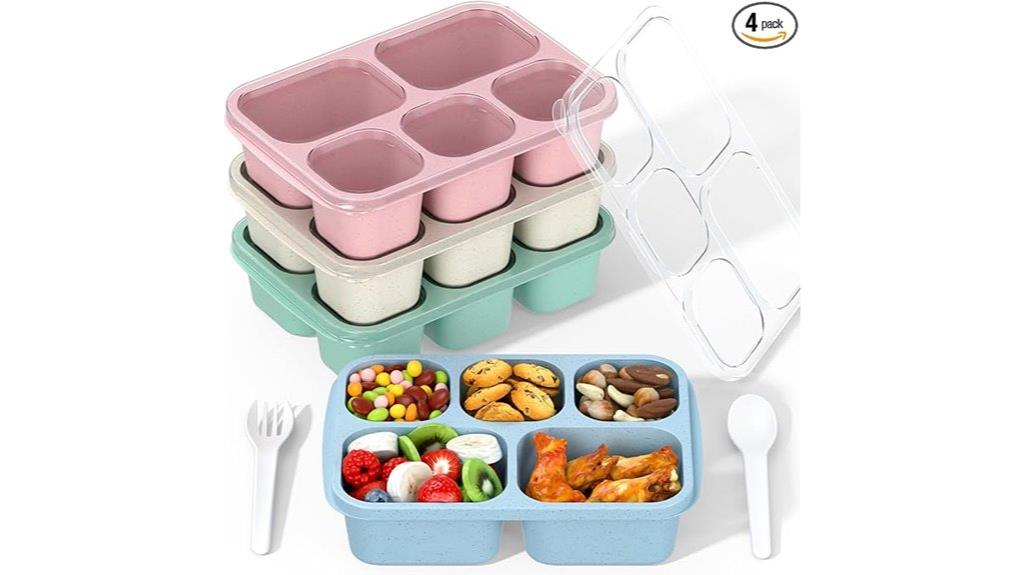 four compartment meal containers