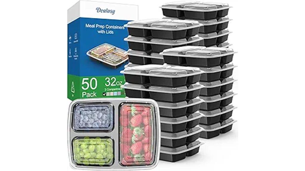 large 50 pack meal containers