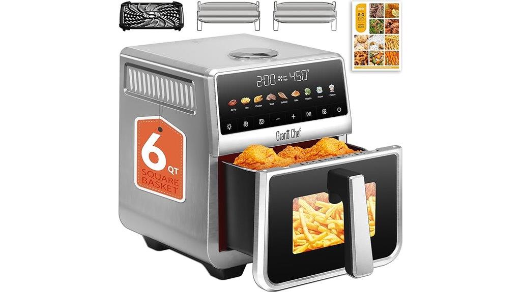 large stainless steel air fryer
