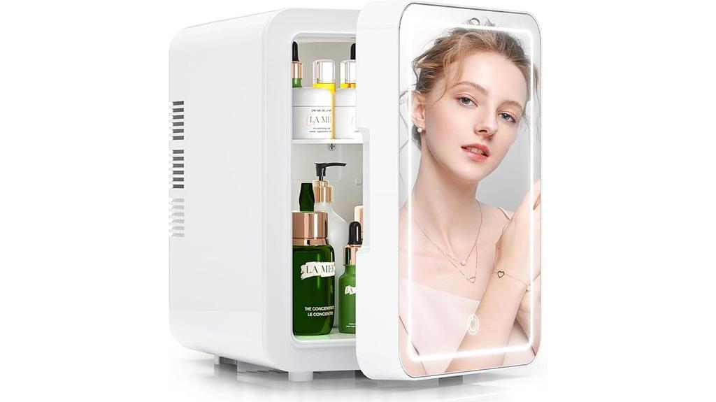 mini skincare fridge with led