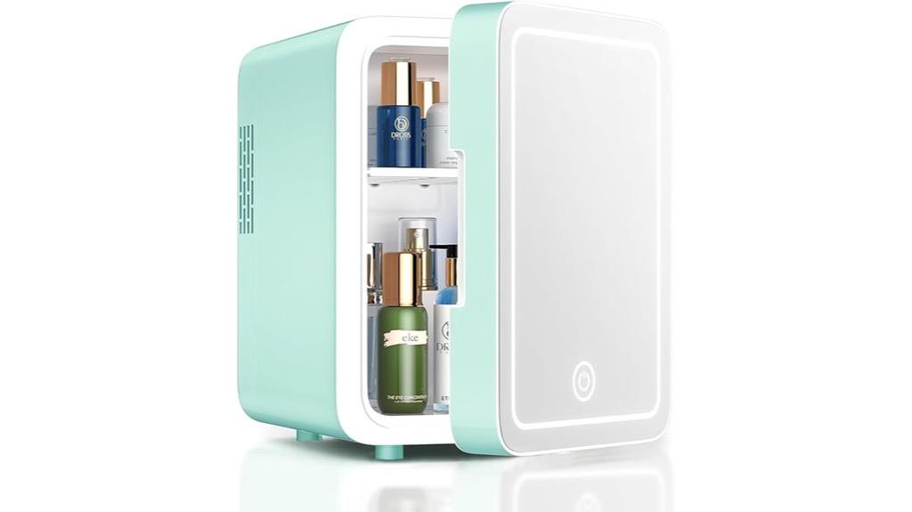 mini skincare fridge with led