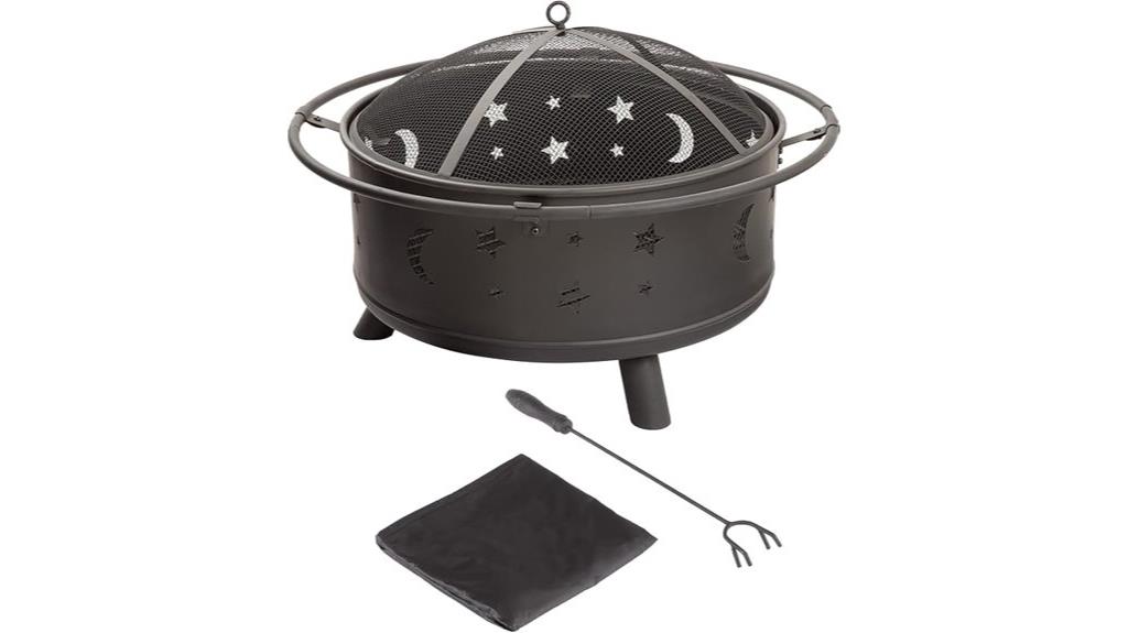 outdoor wood firepit set