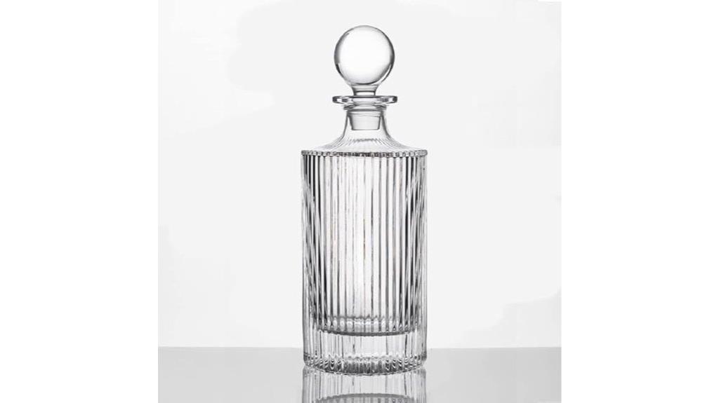 round ribbed whiskey decanter