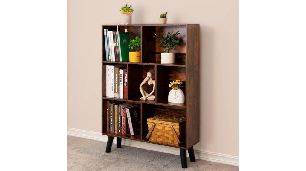 rustic brown cube bookshelf