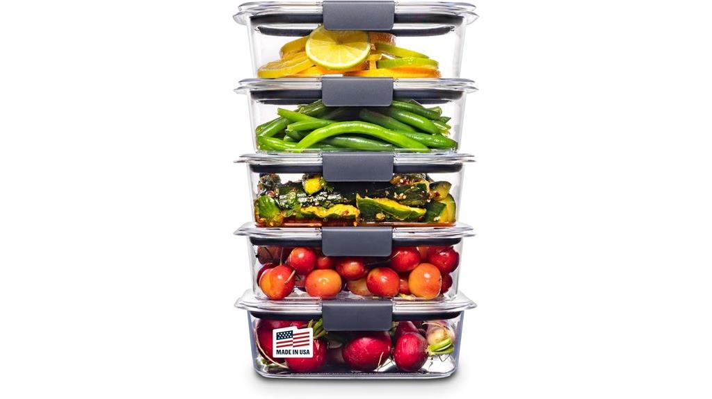 set of five durable containers