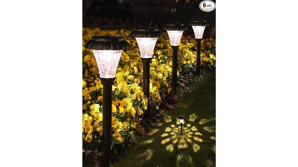 six waterproof solar lights