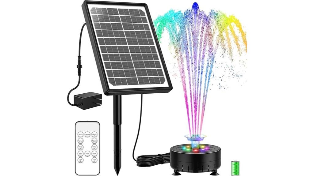 solar fountain with leds