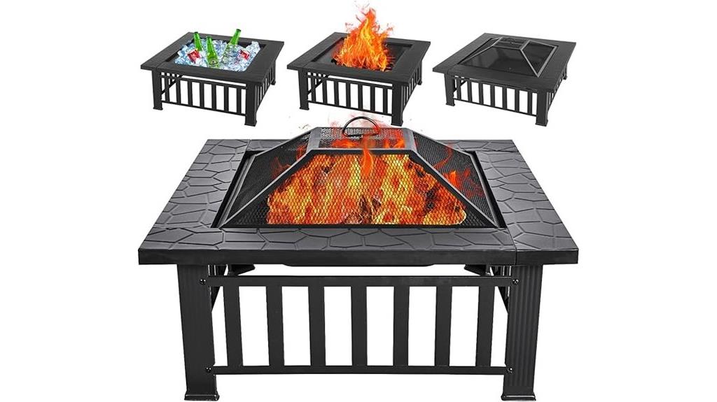 square 32 inch outdoor fire pit