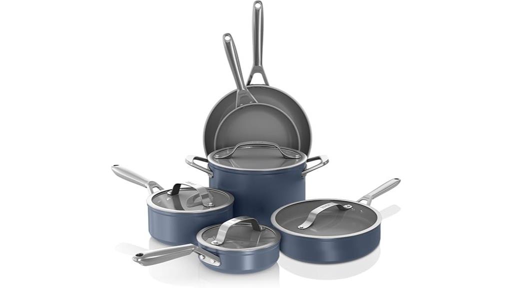 ten piece ceramic cookware set