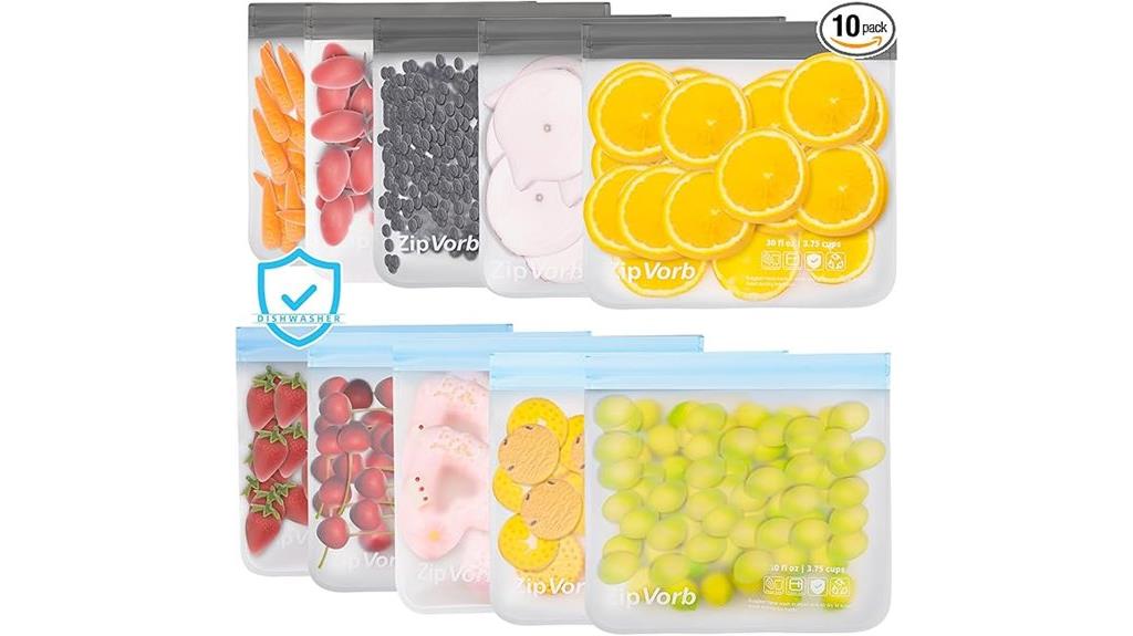 ten reusable sandwich bags
