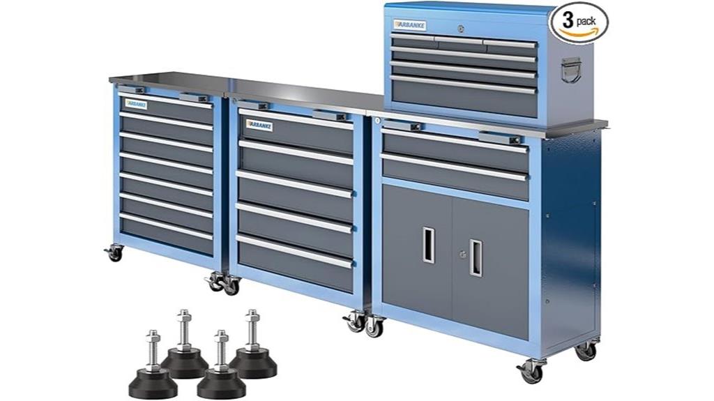 three section rolling toolbox