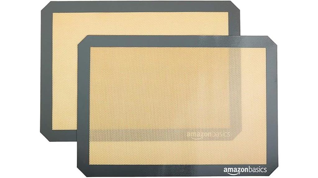 two reusable silicone mats