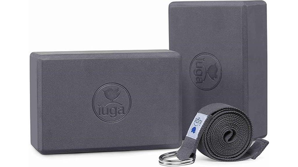 yoga block set with strap
