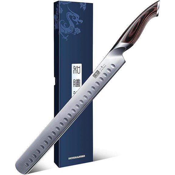 HOSHANHO 12-Inch Carving Knife with Pakkawood Handle