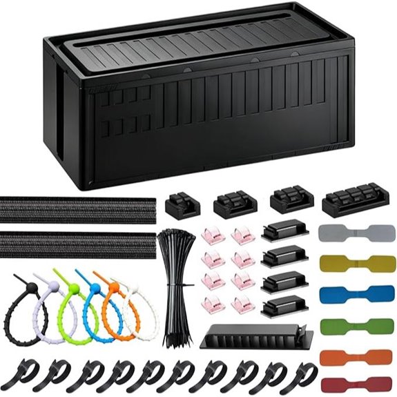 Cable Management Kit with 142 Pcs Black
