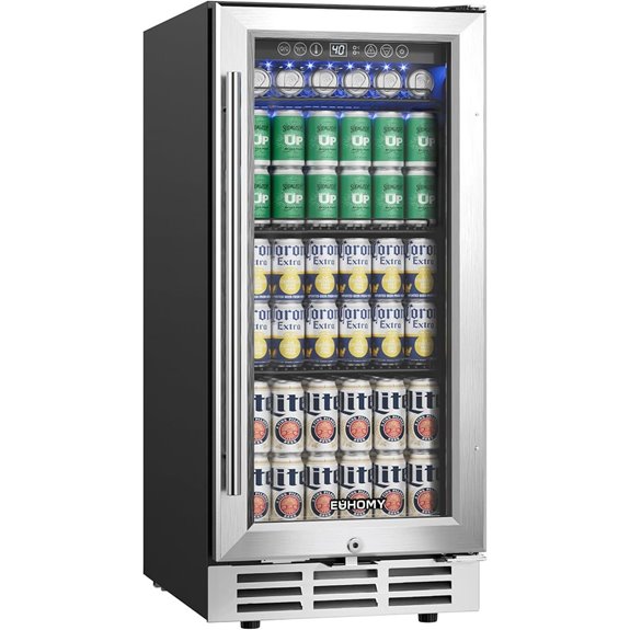 EUHOMY 15-Inch Beverage Cooler with Glass Door