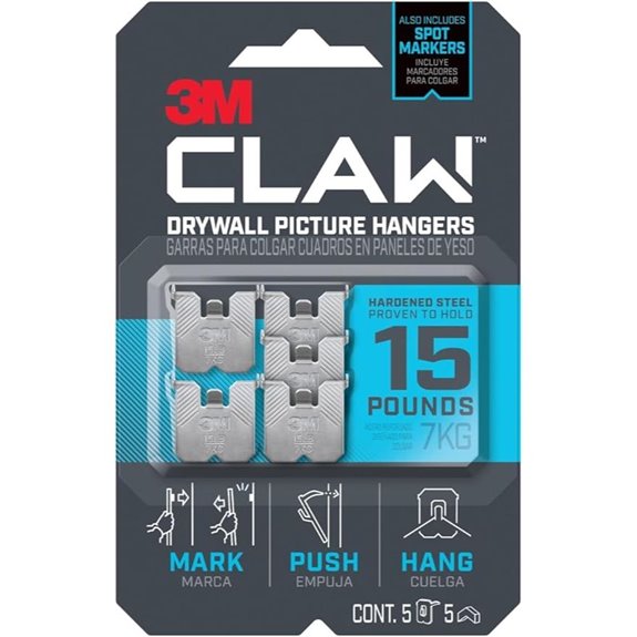 3M Claw 15lb Drywall Picture Hangers (5 Pack)