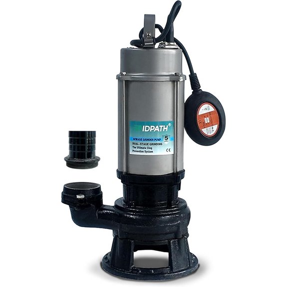 Sewage Grinder Pump 1 HP 52.5 ft Max Head