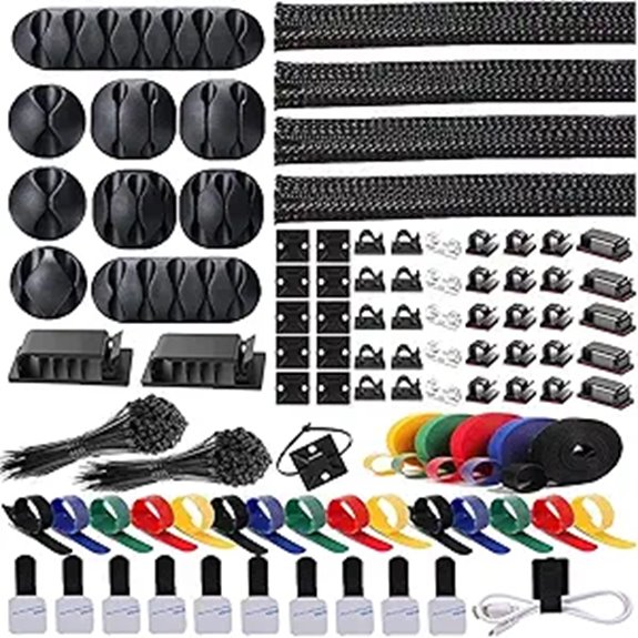 ELII 300PCS Cable Management Kit with Straps and Clips
