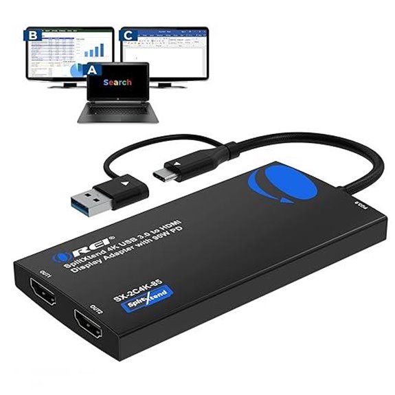 OREI 4K HDMI Splitter for Dual Monitors