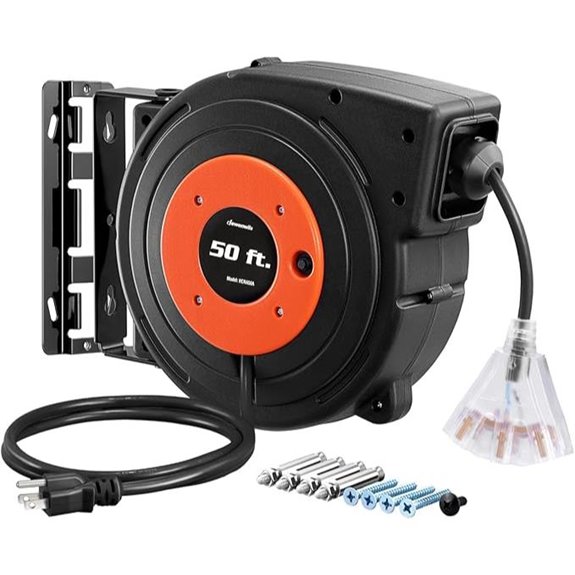 DEWENWILS 50 FT Retractable Power Cord Reel