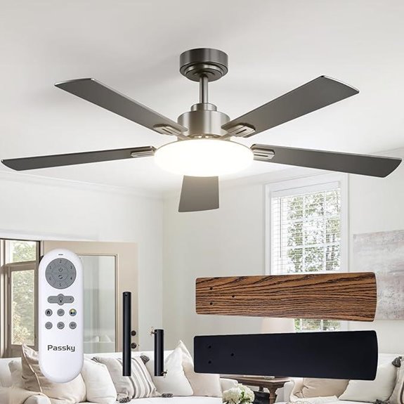 Passky 52-inch Ceiling Fan with Lights & Remote