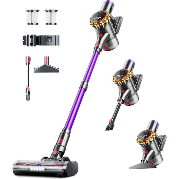 Upgraded 550W Cordless Stick Vacuum with LED Display