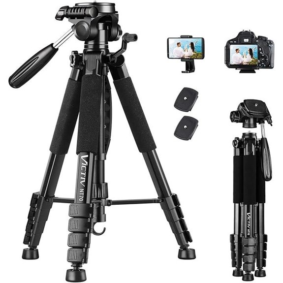 Victiv 74” Camera Tripod with Phone Holder