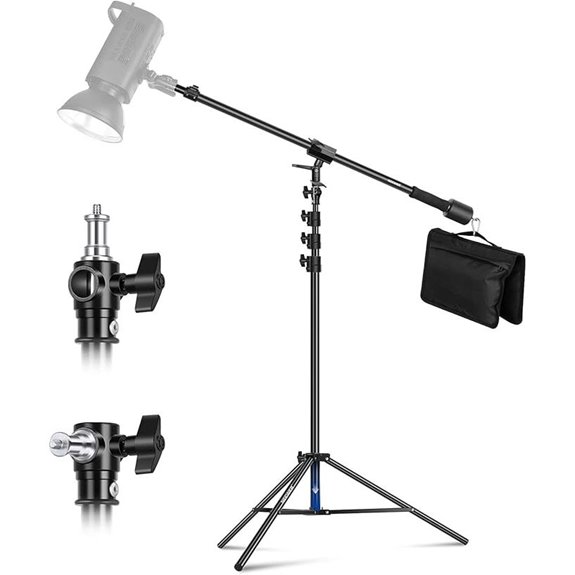 NEEWER 9.8ft Aluminum Light Stand with Boom Arm
