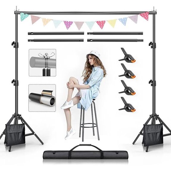 BEIYANG Adjustable Photography Backdrop Support Kit