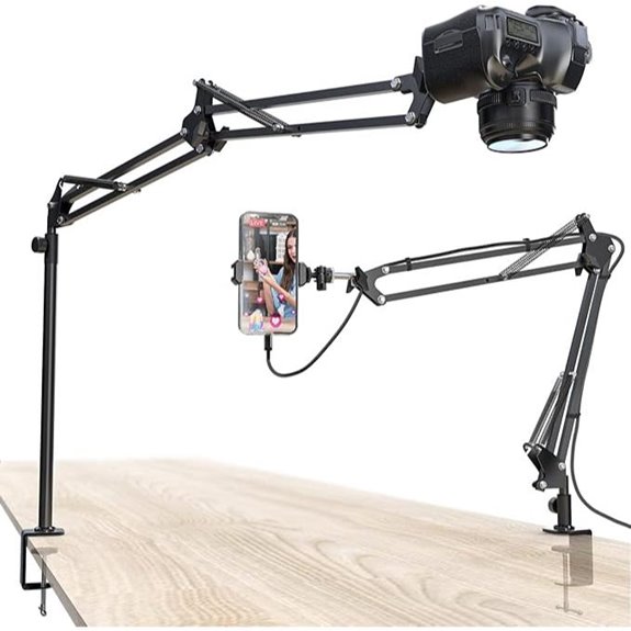 Adjustable Overhead Camera Mount with Phone Clamp