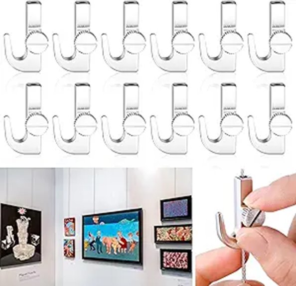 Hicarer 12 Pcs Adjustable Gallery Picture Hooks