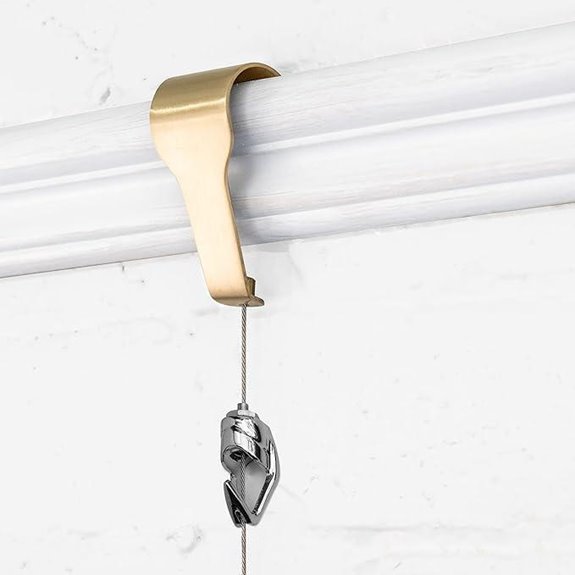 Adjustable Picture Rail Hangers with Hooks and Cables