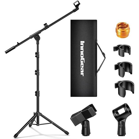 InnoGear Adjustable Microphone Stand with Carrying Bag