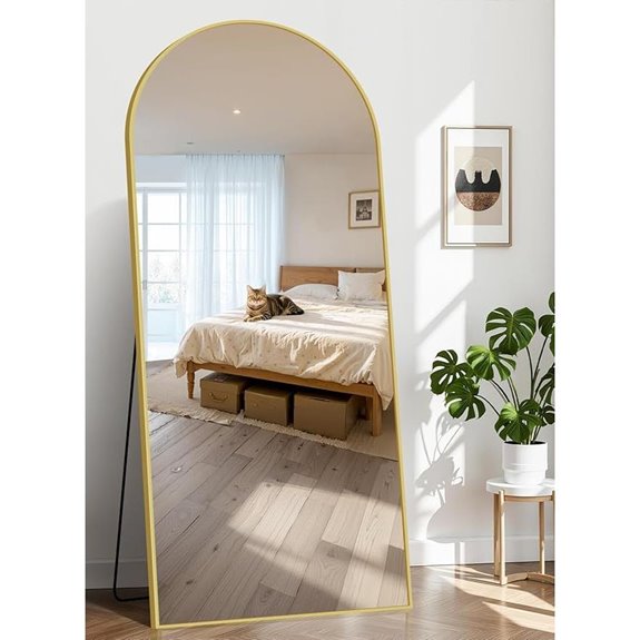 Arched Full Length Mirror with Aluminum Frame