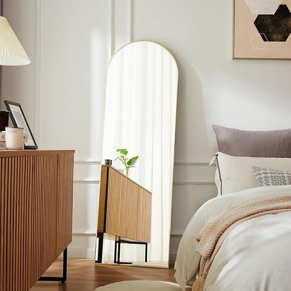 NEWBULIG 64x21 Arched Full-Length Mirror with Stand