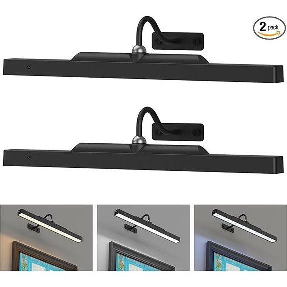 2-Pack Battery-Operated Picture Lights with Remote Control