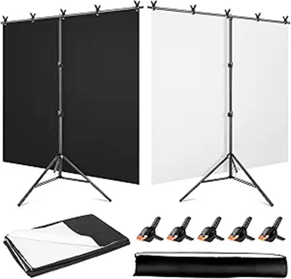 Black & White Backdrop Screen Kit with Stand
